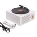 Pikkukuva 2 / 5: Bluetooth-langaton kaiutin, retro vinyylilevy CD-tyylinen soitin. White