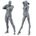 Miniatyrbillede 1 af 4: 2 stk./sæt Lys Krop Chan & Kun Pvc Bevægelig Action Figur Model Til Shf Version 2.0 Gaver Grey