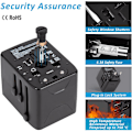 Pikkukuva 3 / 5: AdapterJourneyYleisadapteripistorasia, jossa 3 USB- ja 1 Type-C -porttia, AC-kansainvälinen pistorasia, yleispistorasia Yhdysvalloille, Isolle-Britannialle, Australialle, Yhdysvalloille ja yli 150 muulle maalle