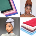 Miniatyrbild 4 av 4: Huvudscarf stretch jersey turban extra lång ultra mjuk Denim blue
