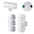 Miniatyrbilde 5 av 5: EU Plugg Tysk Standard 2-hulls 1 TIL 3 Veis Konverteringskontakt Strømadapter Plugg 16A Reiseplugger AC 250V