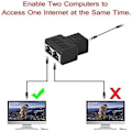 Pikkukuva 4 / 5: 2 kpl RJ45-jakajaliittimet Adapteri 1-2 Ethernet-jakaja Kytkin Kaksoispistorasia HUB-liitäntä Kosketus Modulaarinen pistoke Yhdistä verkko LAN Internet C