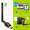 Miniatyrbillede 2 af 5: Dual Band Ac600 Mbps 2.4/5ghz Trådløs Internet Usb Wifi Netværksadapter Antenne