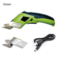 Miniatyrbilde 2 av 4: Elektrisk saks oppladbar stoff saks kutter med to blader for stoff lær teppe Green