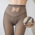 Miniatyrbillede 1 af 4: Vinter Varme Strømpebukser Leggings Højtaljede Tykke Elastiske Strømpebukser Til Kvinder Piger Nye Gray Step On 260g
