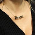 Miniatyrbild 3 av 4: Kvinnor Mode Geometriskt Halsband Baby Flickor Bokstäver Hänge Halsband Halsaccessoarer Dekor Gold