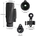 Miniatyrbillede 5 af 5: Monokulær teleskop med smartphone adapter stativ, HD 12x50 vandtæt, Bak4 Fmc prisme linse