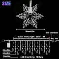 Miniatyrbillede 5 af 5: 96 LED Snefnug Fe Lyskæde Gardin Vindue 8 Tilstande Julefest Dekoration Colorful US