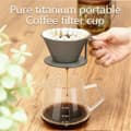 Miniatyrbilde 5 av 5: Kaffefilterkopp i rent titan, håndbrygget kaffefilter, solid kaffebryggeutstyr