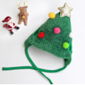 Miniatyrbild 4 av 5: Juldräkt för valp, liten hund, katt, ren, trädhatt, haklapp, julkläder Green S