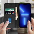 Miniatyrbild 3 av 4: Fodral för Apple iPhone 13 Pro Max Flip Plånboksfunktion Ställ svart