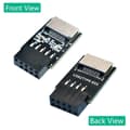 Miniatyrbild 2 av 5: USB 2.0 9Pin till TYPE-E-adapter USB 2.0 9Pin Frontpanel Header till Type-E Intern Adapter med 5V Ström-LED Black