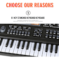 Miniatyrbillede 5 af 10: 61 Tangenter Elektronisk Orgel Digitalt Klaver Keyboard med Mikrofon Børnemusik Legetøj til Børn - WELLNGS