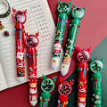 Miniatyrbild 3 av 4: Flerfärgad Kulspetspenna Jul-Tema Tryckt 10 Färger Söta Tecknade Infällbara Kulspetspennor Skola 32 Color Consumables Package