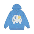 Miniatyrbillede 1 af 5: Skelet Zip Up Hættetrøje Til Kvinder Mænd Skelet Jakke Efterår Forår Sweatshirt Blue M
