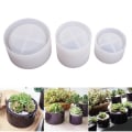 Miniatyrbillede 1 af 4: DIY Cylindrisk Blomsterpotteform Multifunktionel Håndlavet Håndværk Silikoneform Til Hjemmekøkken Bar 3pcs
