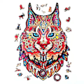 Miniatyrbillede 1 af 5: Unik Form Træpuslespil Jigsaw DIY Hjernetræning Pædagogisk Legetøj Wolf A3