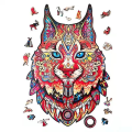 Miniatyrbillede 1 af 5: Unik Form Træpuslespil Jigsaw DIY Hjernetræning Pædagogisk Legetøj Wolf A5