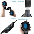 Miniatyrbild 2 av 4: V1 Gaming LED-mikrofonheadset kompatibelt med PS4, PS4 Pro/Slim, Xbox One