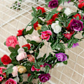 Miniatyrbilde 1 av 4: 250cm Rose Kunstige Blomster Julekrans For Bryllup Hjem Romdekorasjon Vår Høst Pink 2