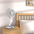 Miniatyrbild 4 av 5: LED-lampa+Solpanel 4 Färg 7-tums Solcellsdriven Tyst Skrivbordsfläkt (Blå)
