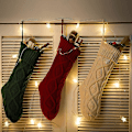 Miniatyrbild 5 av 5: 3 st Stickade Julstrumpor Jultomte Presenthållare Jul Väggdekorationer Ornament