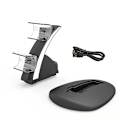Miniatyrbillede 3 af 4: Ny Ps5-spilcontrolleroplader med dobbelt USB-C-opladningsport, LED-indikator, ladestation/dock/stander, kompatibel med Playstation 5-gamepad black