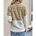 Miniatyrbillede 3 af 5: Sherpa Pullover Fleecejakker til Kvinder Frakke Overtøj brown L