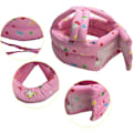 Miniatyrbilde 5 av 6: Babyhjelm Beskyttelse for spedbarnshode Beskyttende hatt for småbarn Bomull Justerbar sikkerhetshjelm for å lære å klatre og gå Pink Rabbit