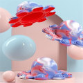 Miniatyrbilde 2 av 3: Vendbar blekksprut fidget farge tie dye silikon sensorisk dekompresjonsleke red