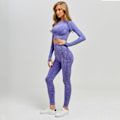 Miniatyrbilde 9 av 11: Yoga Sett Treningsklær Fitness Leggings+Shorts Sportsdrakt Dame svart S black