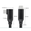 Miniatyrbillede 5 af 5: Vr Datakabel Albue Type-c Datakabel Usb3.1 Gen 2 Dobbelt Han Videoprojektionskabel 20 Vr Mobilspilkabel Black braid 3M