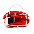 Miniatyrbillede 3 af 4: Udsøgt Dame Sød Hånd-i-hånd Rose Taske Aftentaske Clutch Taske Diagonal Taske red