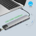 Pikkukuva 4 / 5: Monitoimiporttinen Type C - USB PD HDMI Gigabit Ethernet SD/TF-kortinlukija Hub-sovitin
