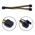 Miniatyrbillede 3 af 4: 5-pak pci-e 8-pin til 2x 8-pin (6+2) strømsplitterkabel til pci