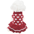 Pikkukuva 1 / 4: Pienet koiran neuleet tyttökoirille punainen talvinen lämmin koiran prinsessamekko Pink Xl(bust 19.6inch)