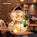 Miniatyrbilde 2 av 4: Utendørs Jule Silhuett Lys Led Juletre Vindusgardin Lys Med Sugekopp For Snowman