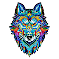 Miniatyrbillede 1 af 5: Unik Form Træpuslespil Jigsaw DIY Hjernetræning Pædagogisk Legetøj Wolf King A3