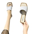 Miniatyrbillede 2 af 3: Flade Slippers Casual Mode Sko Med Bløde Såler Til Kvinder White 41