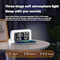 Miniatyrbild 3 av 5: Dimbar LED-display Nattlampa Väckarklocka med 15W Snabb Trådlös Laddare, Lämplig För iOS Och Android System