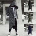 Miniatyrbild 2 av 4: Unisex Lång Hoodie Jacka Långärmad Jacka Dragkedja Fleecefodrad Lång Hoodie Gray M