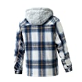 Miniatyrbilde 2 av 5: Rutete bomullsjakke for menn, fleecefôret flanellskjorte, Sherpa-jakke med knapper Style4 XL Style4