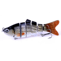 Miniatyrbild 1 av 5: 1st Ledad Crankbait 6 Sektioner Swimbait Fiske Drag 11cm Konstgjord Asp Gädda Fiskeredskap 4