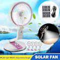 Miniatyrbild 2 av 5: LED-lampa+Solpanel 4 Färg 7-tums Solcellsdriven Tyst Skrivbordsfläkt (Blå)