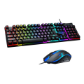 Miniatyrbillede 1 af 4: Tastatur / mus sæt TF200 spilmekanik Ledningsført lysende -Sort