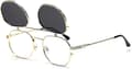 Flip Up Solglasögon Män Kvinnor Polariserade Steampunk Flip Solglasögon Med Dubbla Linser/YY Gold Frame-Gray Lens