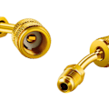 Miniatyrbillede 5 af 5: R410a Opladnings Vakuum Port Adapter Messing Konverter Med Fingerbøl 5/16 Tommer Sae Hun Hurtigkobling Til 1/4 Tommer Sae Han Flare Til Mini Split System Ai 1