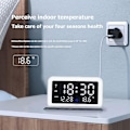 Miniatyrbilde 4 av 5: Dimbar LED-skjerm Nattlys Vekkerklokke med 15W Rask Trådløs Lader, Egnet for iOS og Android Systemer