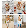 Miniatyrbillede 4 af 5: Sherpa Pullover Fleecejakker til Kvinder Frakke Overtøj brown L