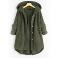 Miniatyrbild 1 av 4: Hoodies för damer, öppen framsida, långärmad fleececardigan, moderiktigt löst värmande ytterplagg för vintern, nytt Army Green 2XL